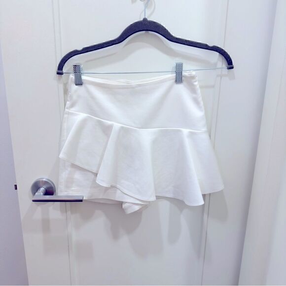 Zara White Ruffle Flap Skort Size XS - Picture 1 of 7